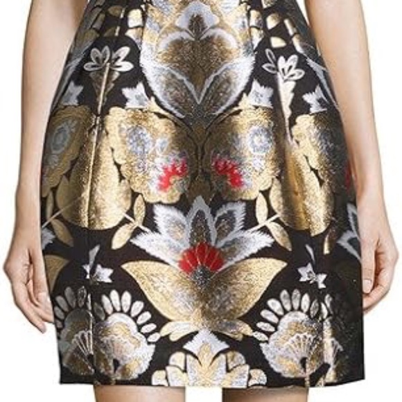 Ted Baker IMOEN Oriental Metallic Tulip Dress Embroidered size 5 US 10/12 - Picture 5 of 6